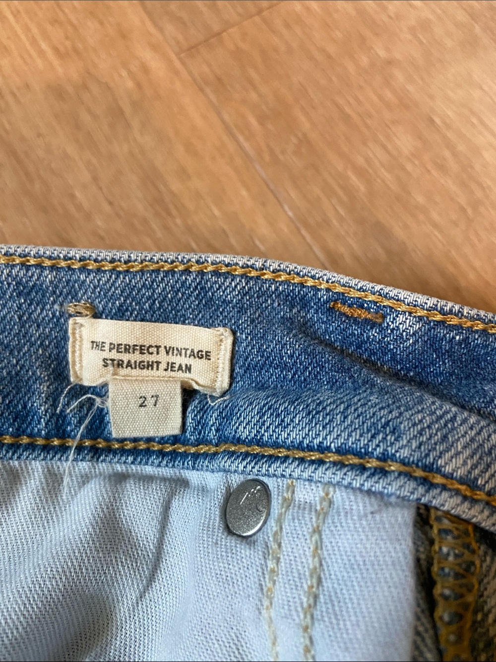 Madewell The Perfect Vintage Straight High-Rise Jeans Size 27 Button Fly EUC - Picture 7 of 8